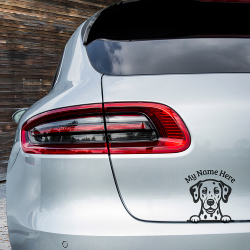 Dalmatian Sticker with Name | Personalized Dog Vinyl Decal for Car, Laptop or Window